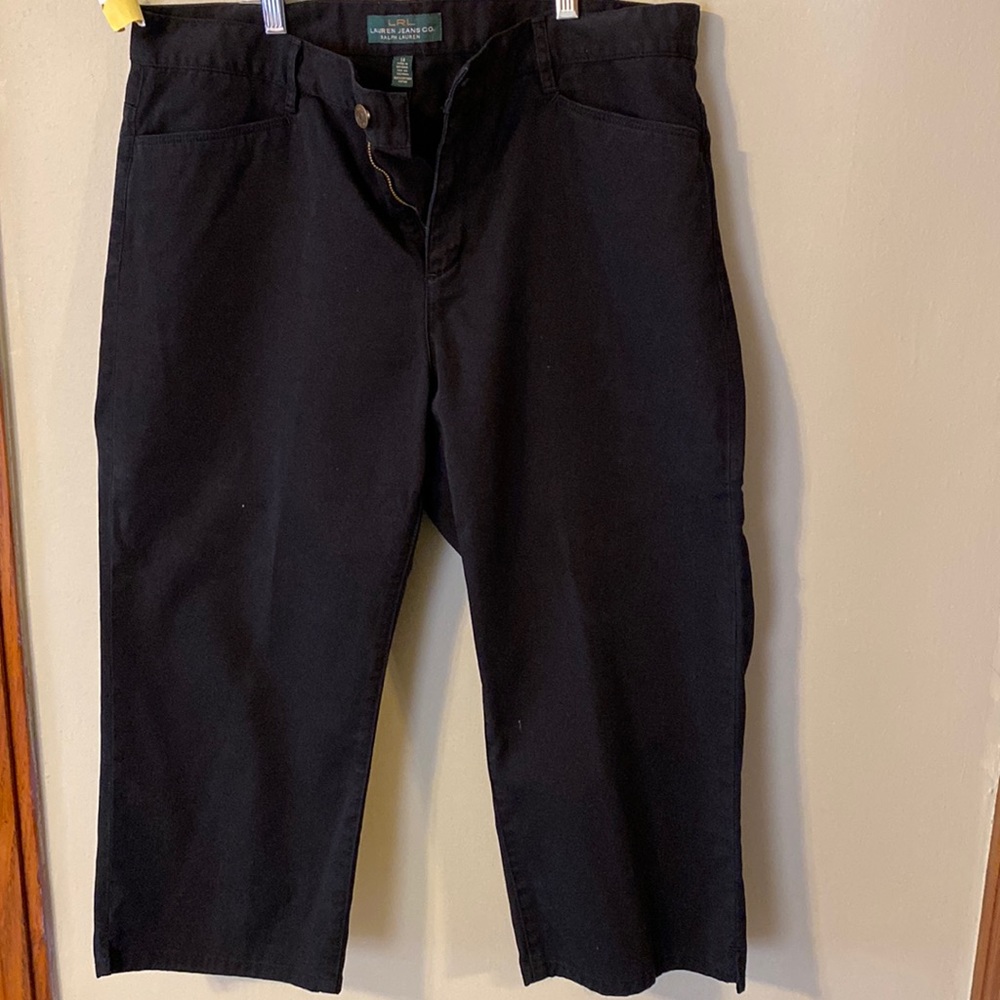 Lauren Jeans Black denim, 3/4 capri, crop pants, cotton jeans